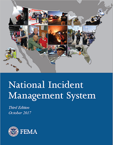 National Incident Management System, Third Edition October 2017, U.S. Department of Homeland Security Seal, Federal Emergency Management Agency (FEMA).