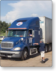 Truck delivering resources