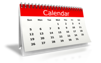 Spiral bound Calendar showing 1 month
