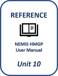 NEMIS HMGP User Manual Unit 10 reference icon