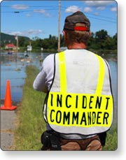 Man wearing an incident commander vest