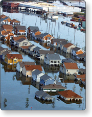 flooded homes