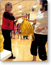people in a gymnasium