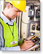 Technician reading temperature