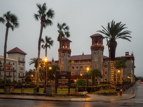 The repaired Lightner Museum, housed in the 1888 Alcazar Hotel, was flooded during Hurricane Irma.