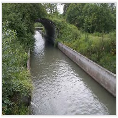 A drainage channel.