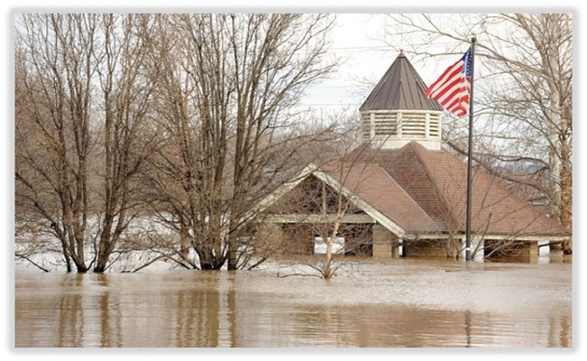 A public facility in a floodplain.