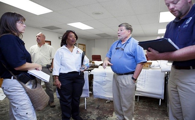 A meeting between FEMA personnel prior to a Recovery Scoping Meeting.