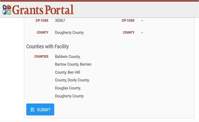 Grants Portal Organization Account Setup: Complete. Please refer to Appendix 2-8 for full description.