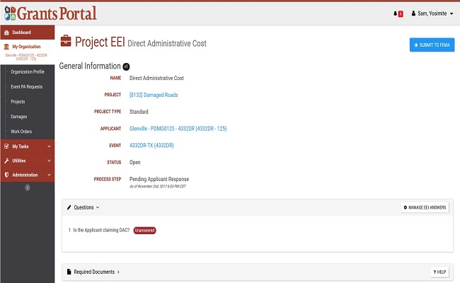 Grants Portal EEI Questions (expanded). Please refer to Appendix 4-19 for full description.