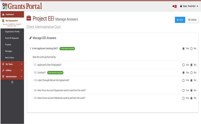 Grants Portal EEI Manage Answers. Please refer to Appendix 4-20 for full description.