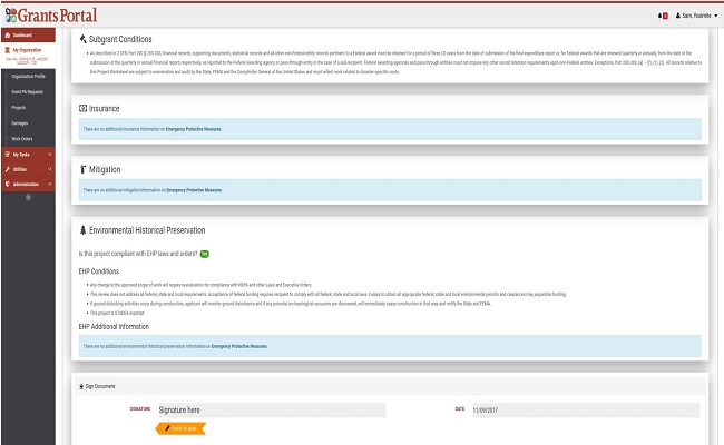 Grants Portal Applicant DDD, Scope, Cost Approval: Sign. Please refer to Appendix 5-19 for full description.