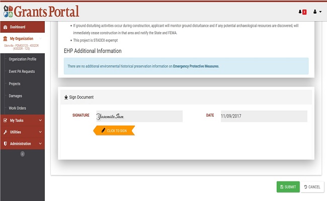 Grants Portal Applicant DDD, Scope, Cost Approval (signed). Please refer to Appendix 5-21 for full description.