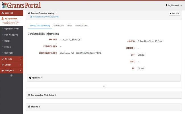 Grants Portal Event PA Requests Profile RTM (expanded). Please refer to Appendix 6-4 for full description.