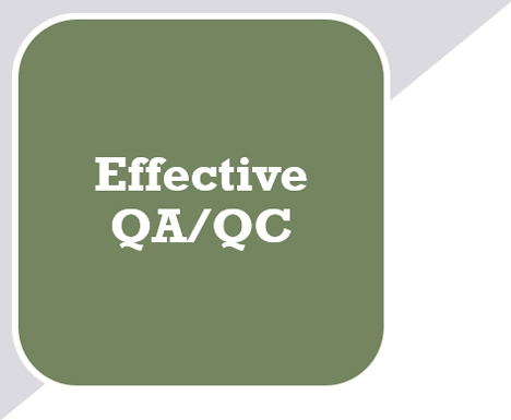 One quadrant of the PA cost estimating process graphic: Effective QA/QC