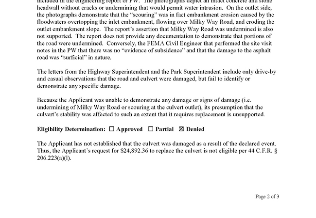 Analysis and Eligibility sections in a sample Eligibility Determination Memorandum. Refer to Appendix 4-4 for a full description.