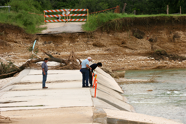 FEMA Public Assistance worker inspects flood damage in Texas