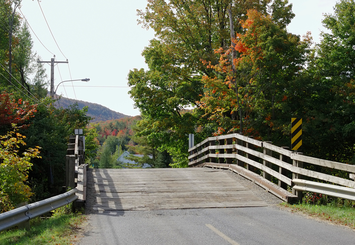 Single lane wooden bridge