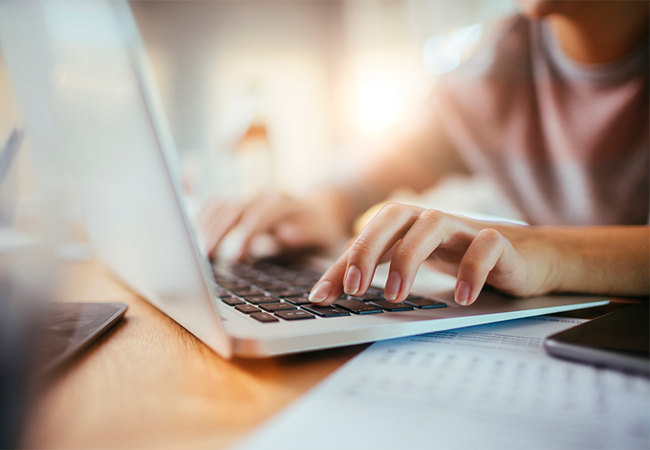 Woman using a computer