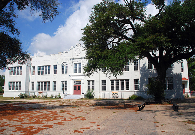 Historic School building damaged by Hurricane Katrina