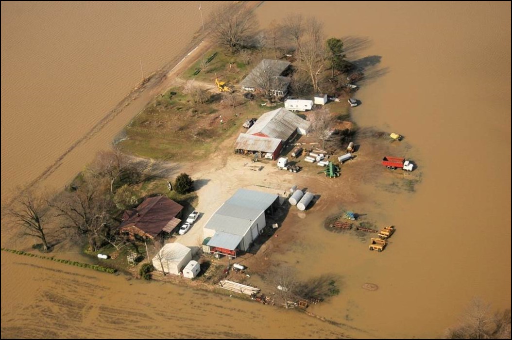 Flooded farm land