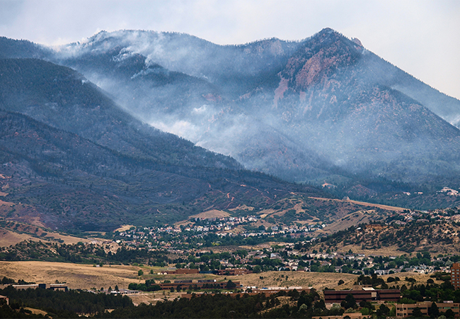 Hot spots on the west edge of the Waldo Canyon Fire.