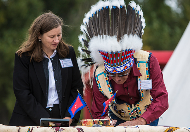 Tribal President signs FEMA-Tribe Agreement