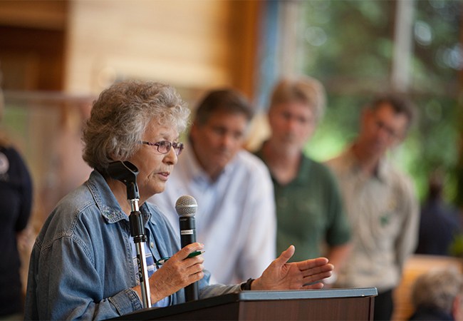 A Tribal Council Chief addresses the Tribal Council during a meeting.