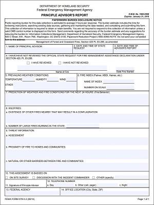 The Principal Advisor's Report. The sections and text on the form are illegible.