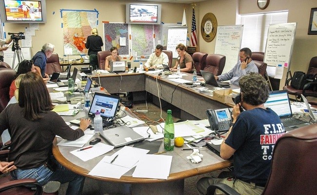 Joint Information Center for the Waldo Canyon Fire in Colorado.