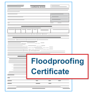 A depiction of a floodproofing certificate.