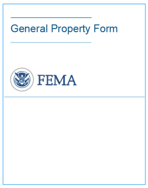 Cover of General Property form titled General Property From. Below the title are the FEMA logo and the word FEMA.