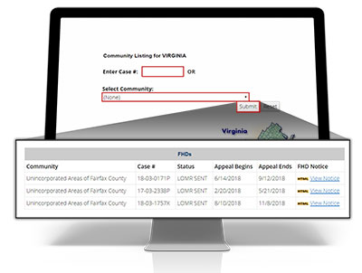 Screenshot of the Online LOMC tool, with a callout highlighting some community listings. Refer to the appendix for the full text of the image.