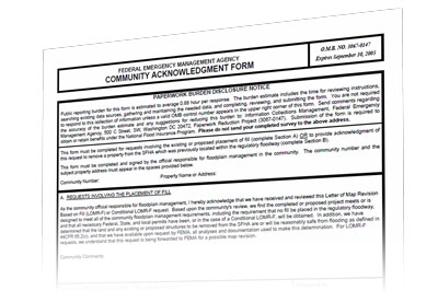 Example of a community acknowledgement form.