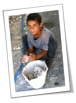 Photo of boy in Front of Bucket