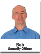 An icon of Security Officer Bob's face that is linked to his audio comment.