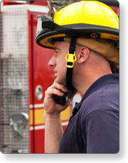 Fire Department Personnel on Radio