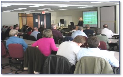 A briefing in a conference room