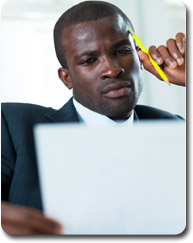 A man reviewing a document