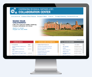 Collaboration Center View from a computer screen