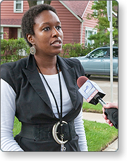 Public Information Officer Being Interviewed.