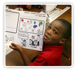 student working through the “FEMA for Kids” activity book